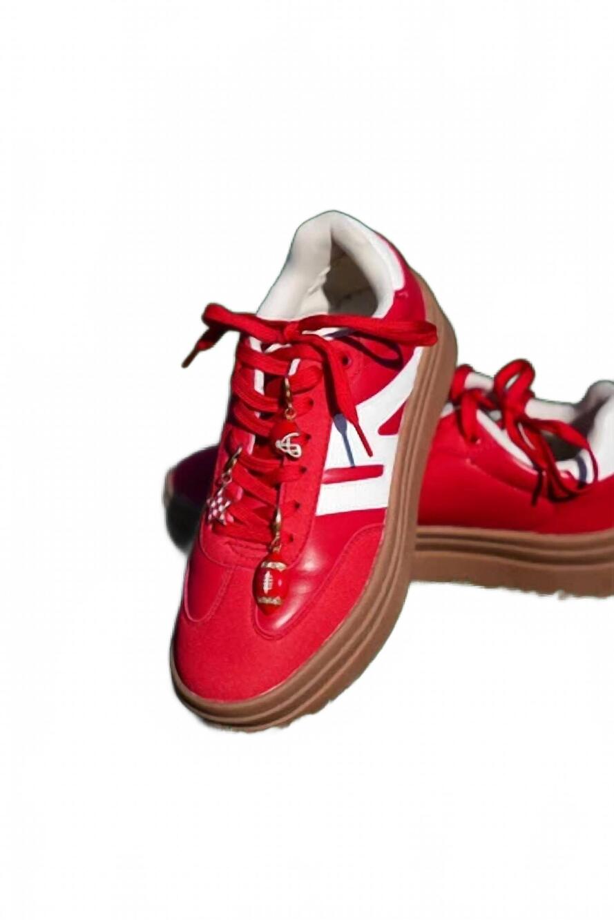 NEW CCOCCI women's topping color block platform sneaker in red